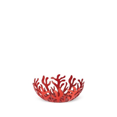 ALESSI Alessi-Mediterraneo Obstschale aus mit Epoxidharz gefärbtem Stahl, rot